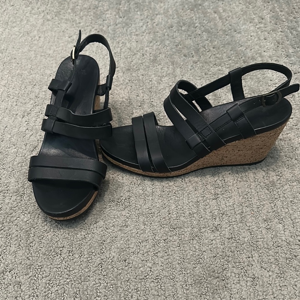 Teva Black Wedge Sandals